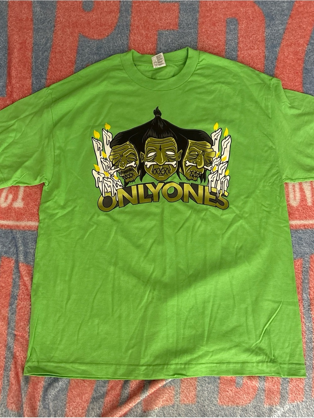 Only Ones New York Skull Tshirt Size XL Green
